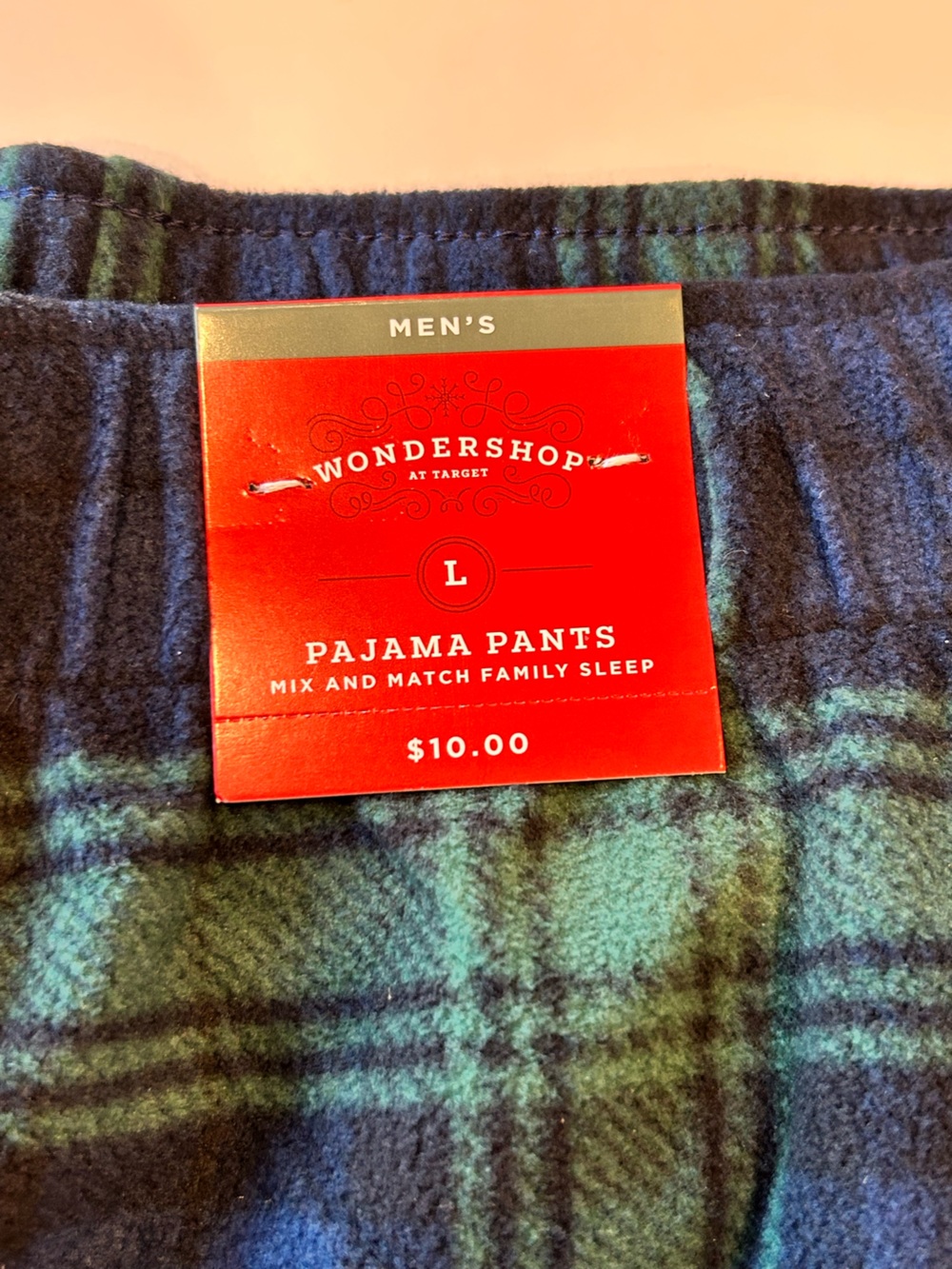 Red & Green Plaid Men’s Pajama Pants Qty 2 Size Large Flannel Feel Wondershop - Picture 8 of 14